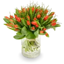 Kytice červených tulipánů